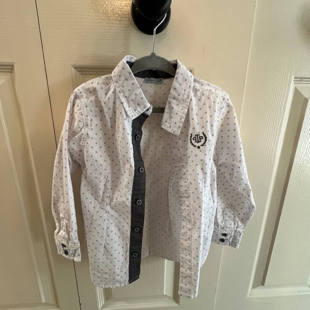Tutto Piccolo White and Gray Kids Shirt
